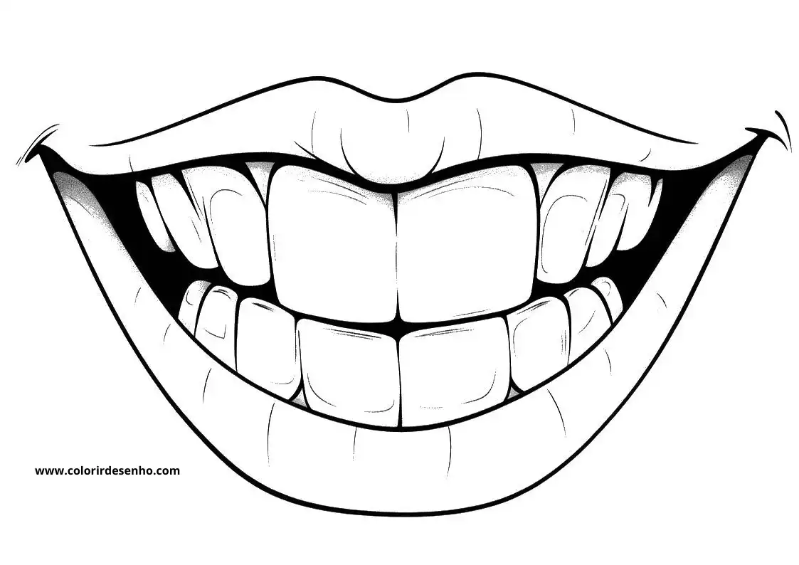 Mouth Coloring Page Outline 4