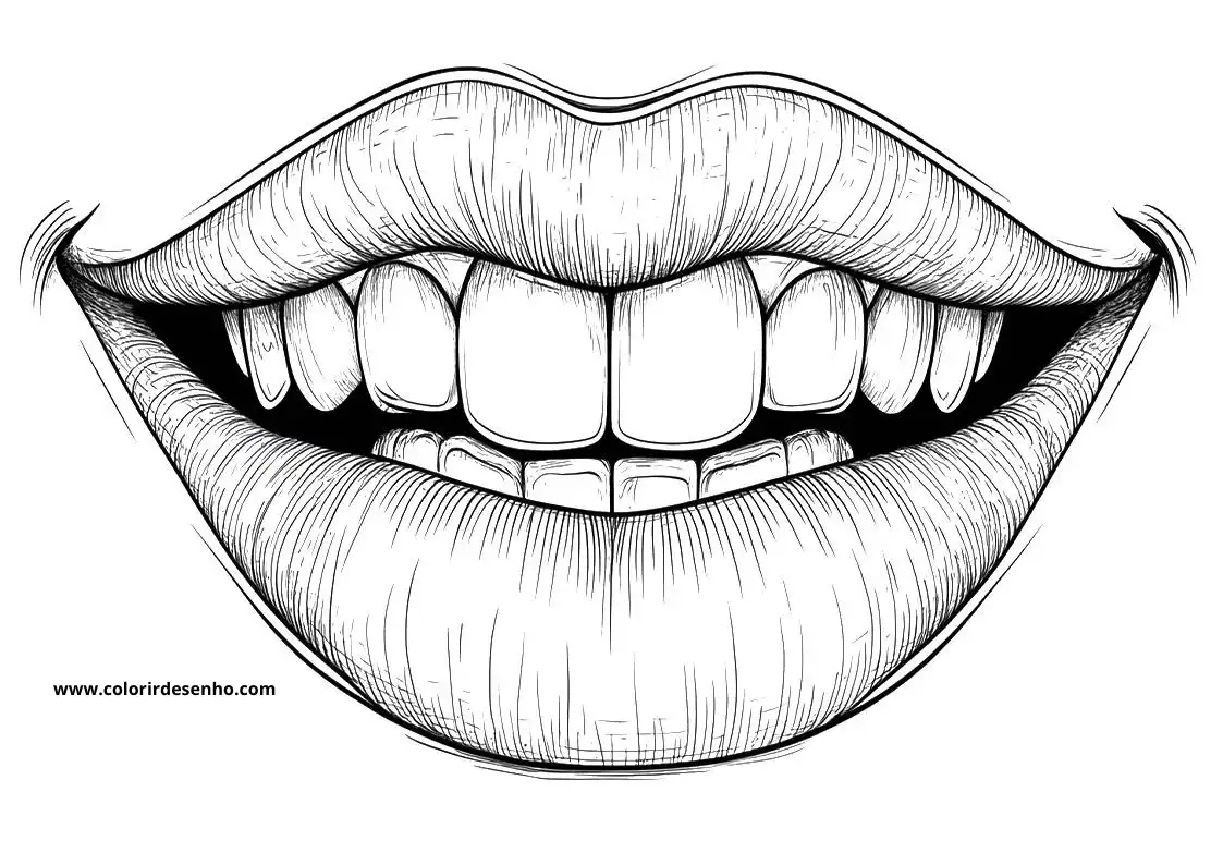Mouth Coloring Page Outline 5