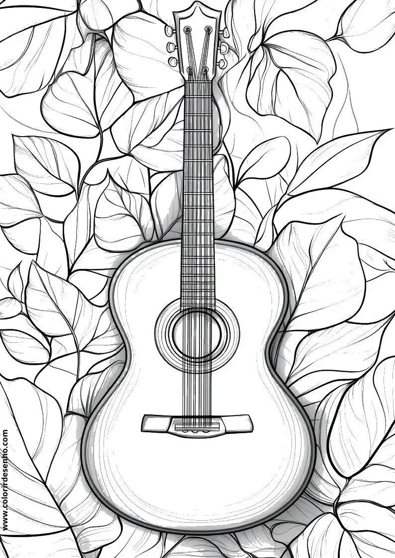 Music Coloring Page Outline 2
