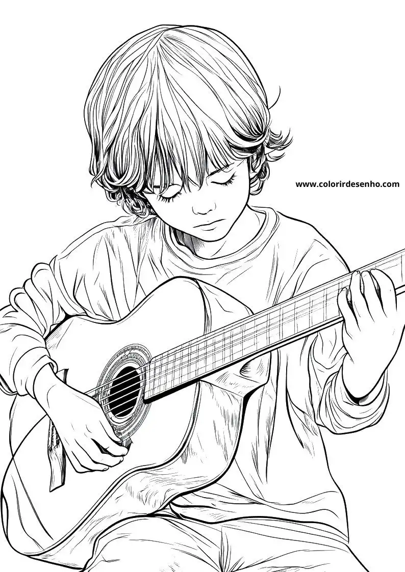Music Coloring Page Outline 3