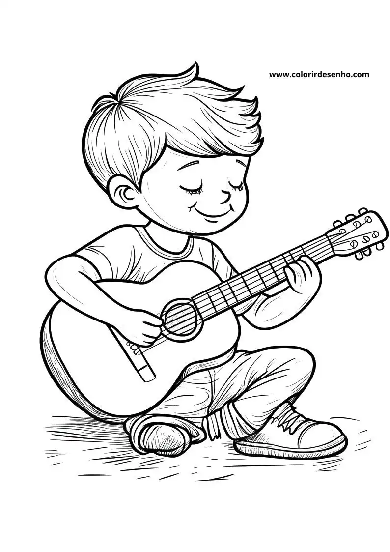 Music Coloring Page Outline 4