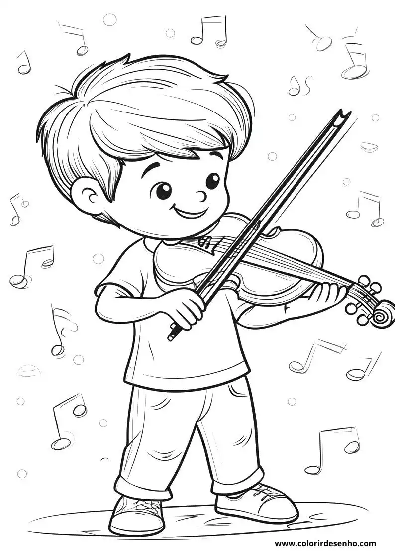 Music Coloring Page Outline 6