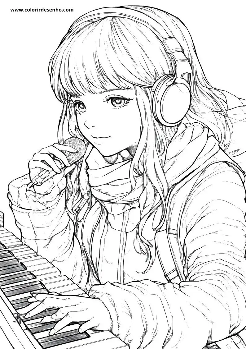 Music Coloring Page Outline 8