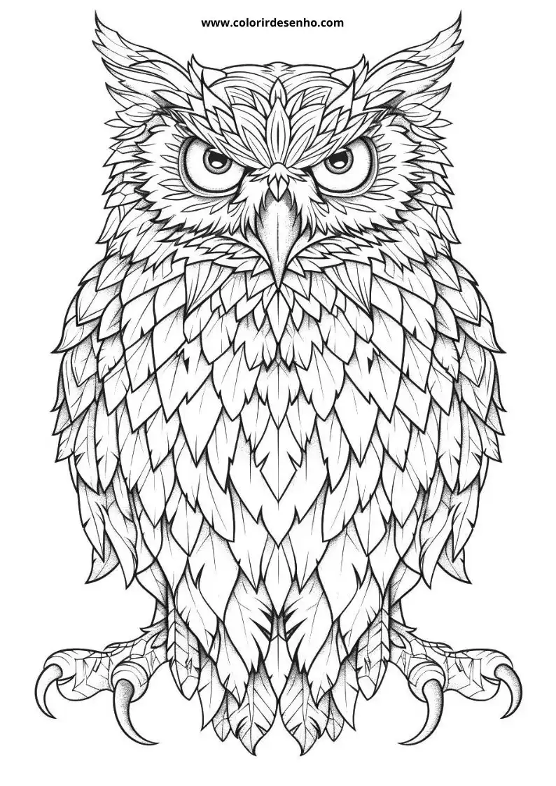 Owl Coloring Pages For Kids And Adults 9