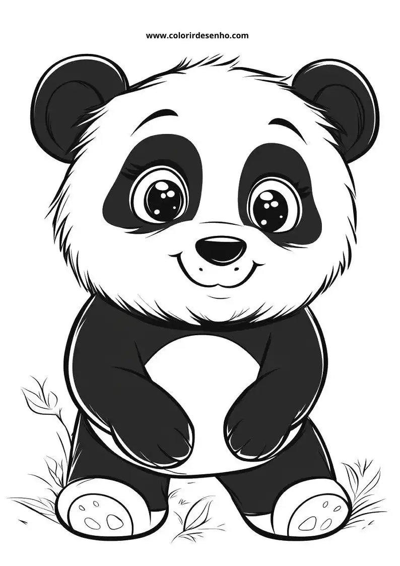 Panda Drawing For Kids To Color 8