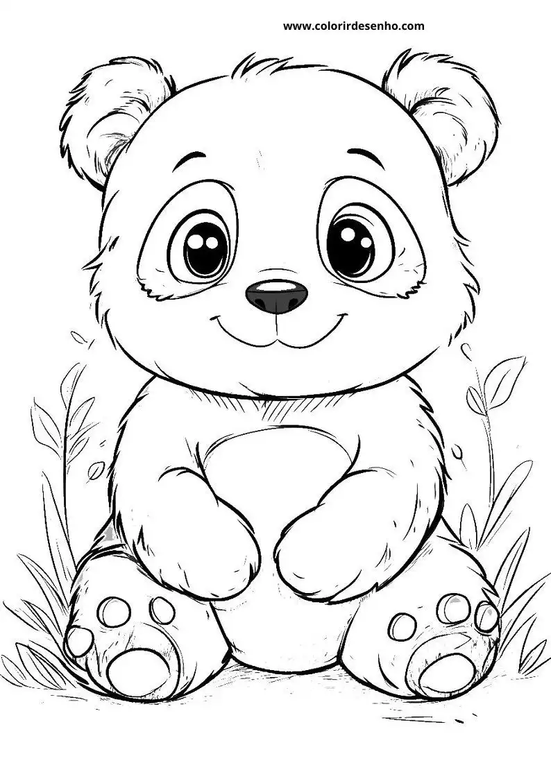 Panda Drawing For Kids To Color 9