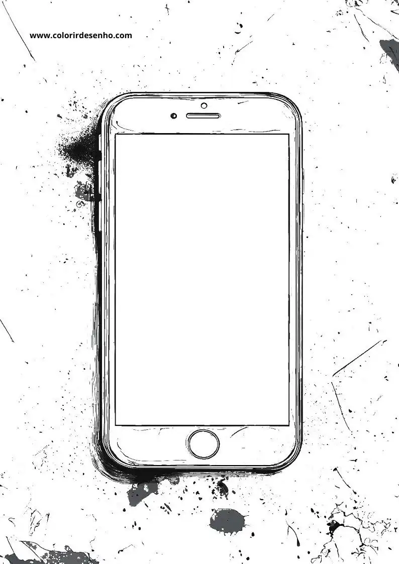 Phone Coloring Page Outline 5
