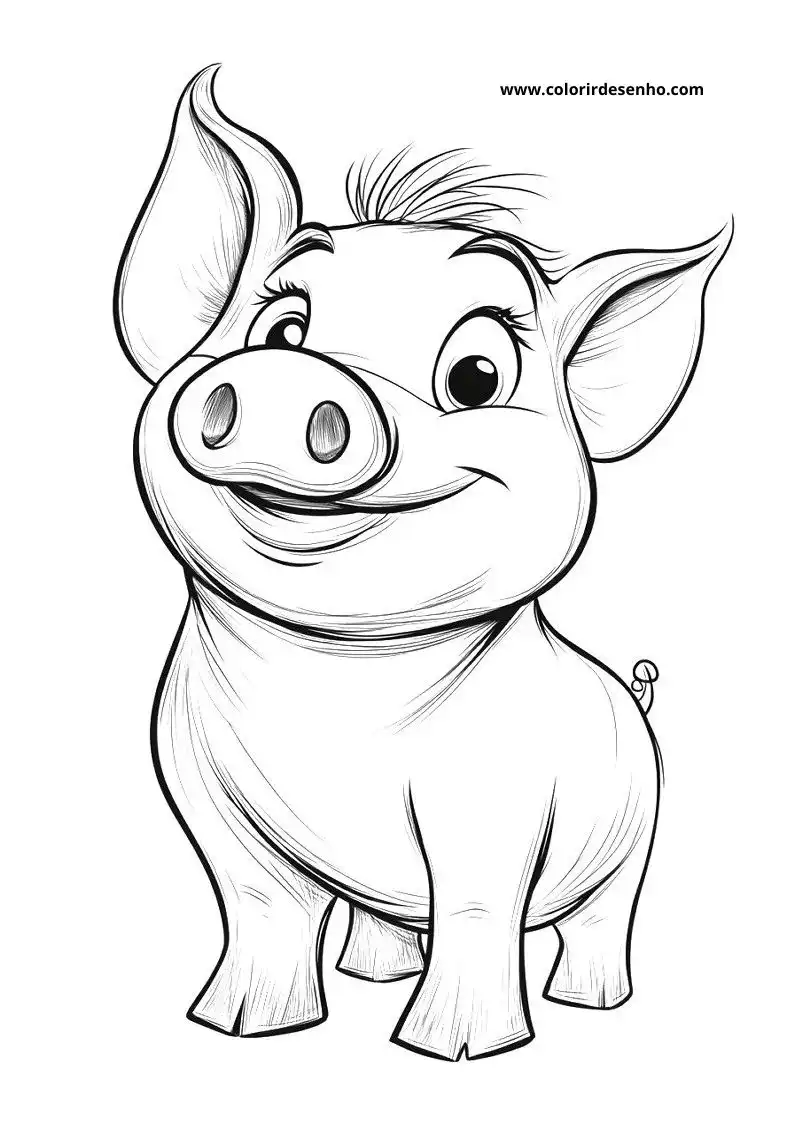 Pig Coloring Sheet 1