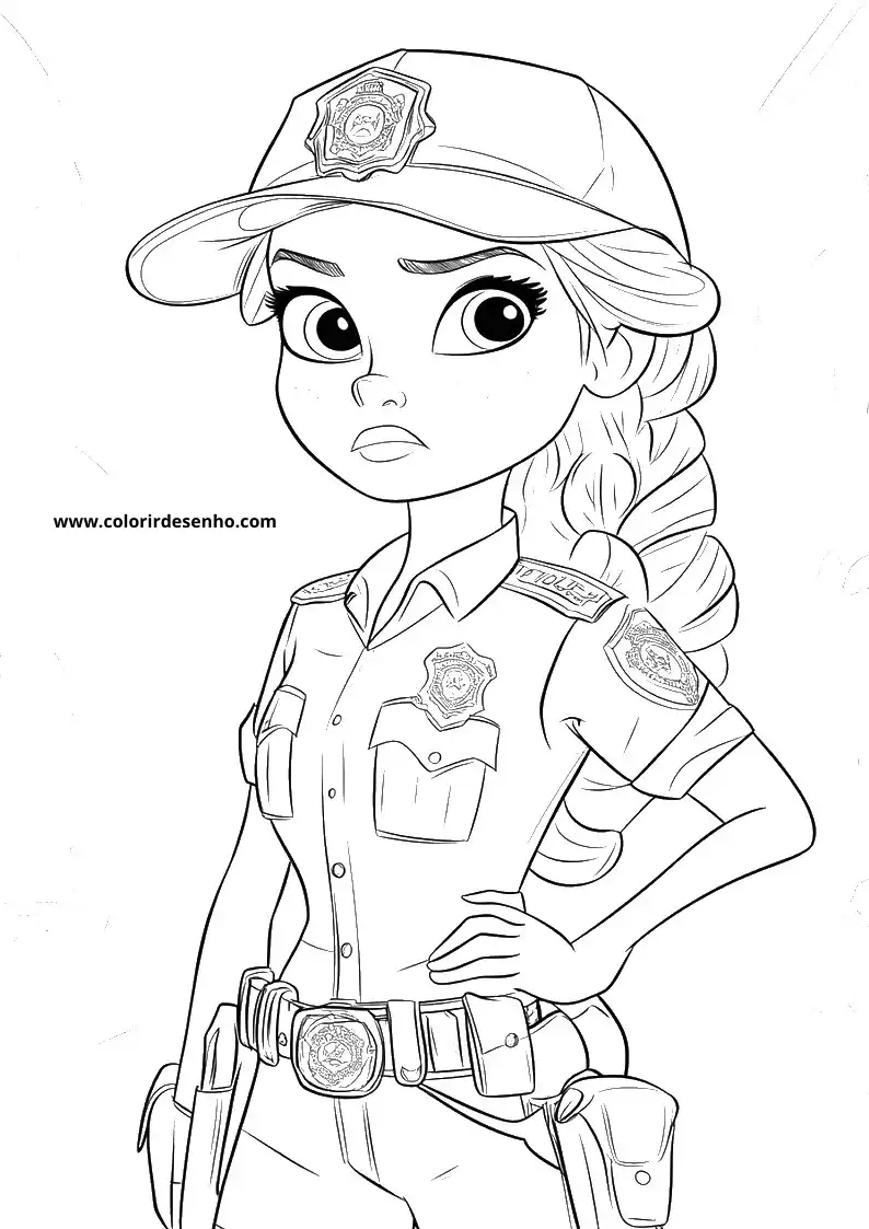 Police Coloring Page Outline 3