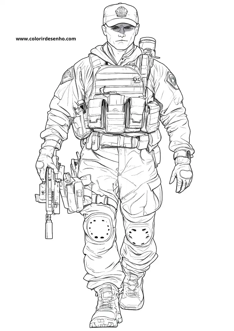 Police Coloring Page Outline 6