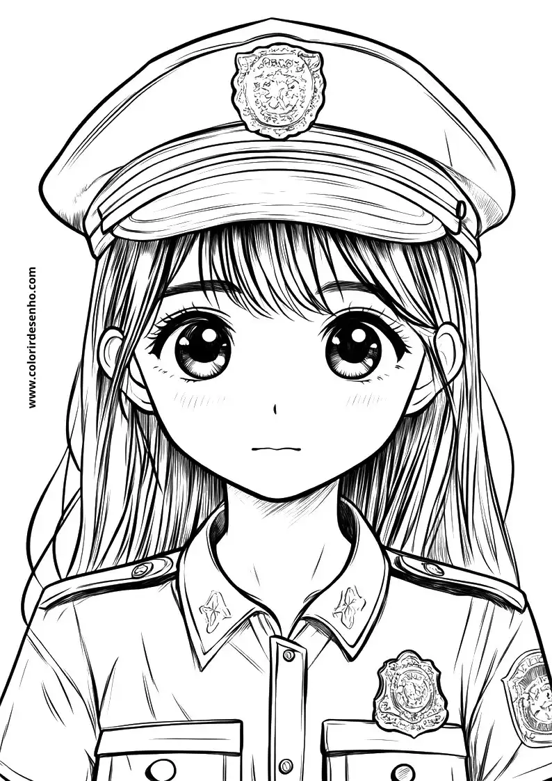 Police Drawing For Kids To Color 1