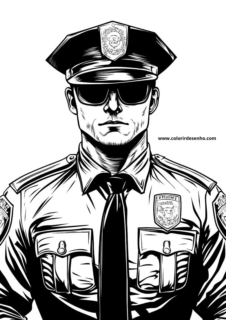 Police Drawing For Kids To Color 3