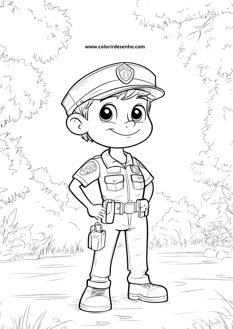 Police Drawing For Kids To Color 5