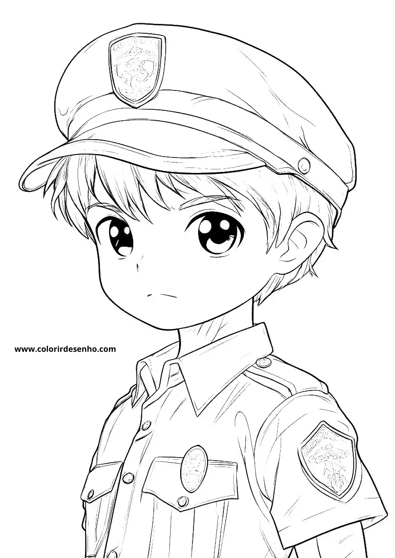 Police Drawing For Kids To Color 6