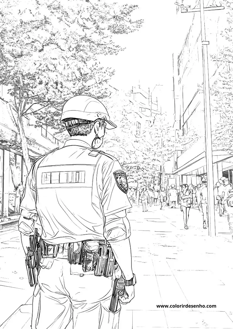 Police Free Printable Coloring Pages 3