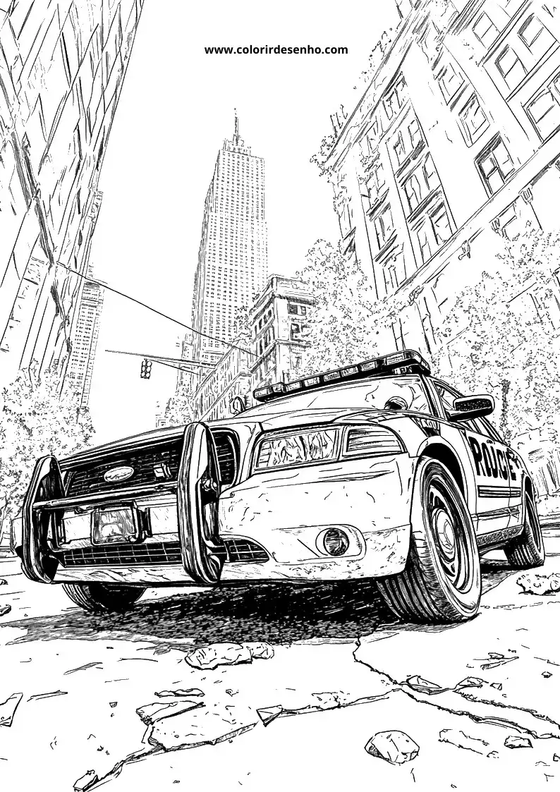 Police Free Printable Coloring Pages 6