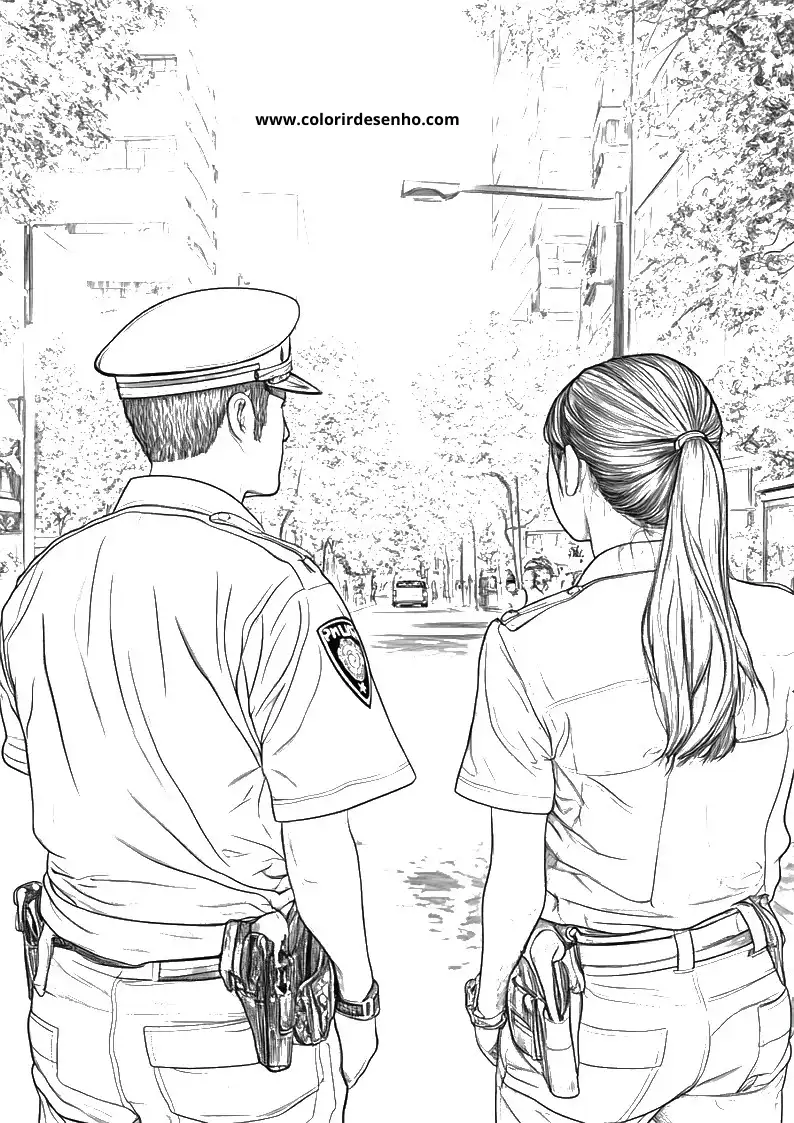 Police Free Printable Coloring Pages 7