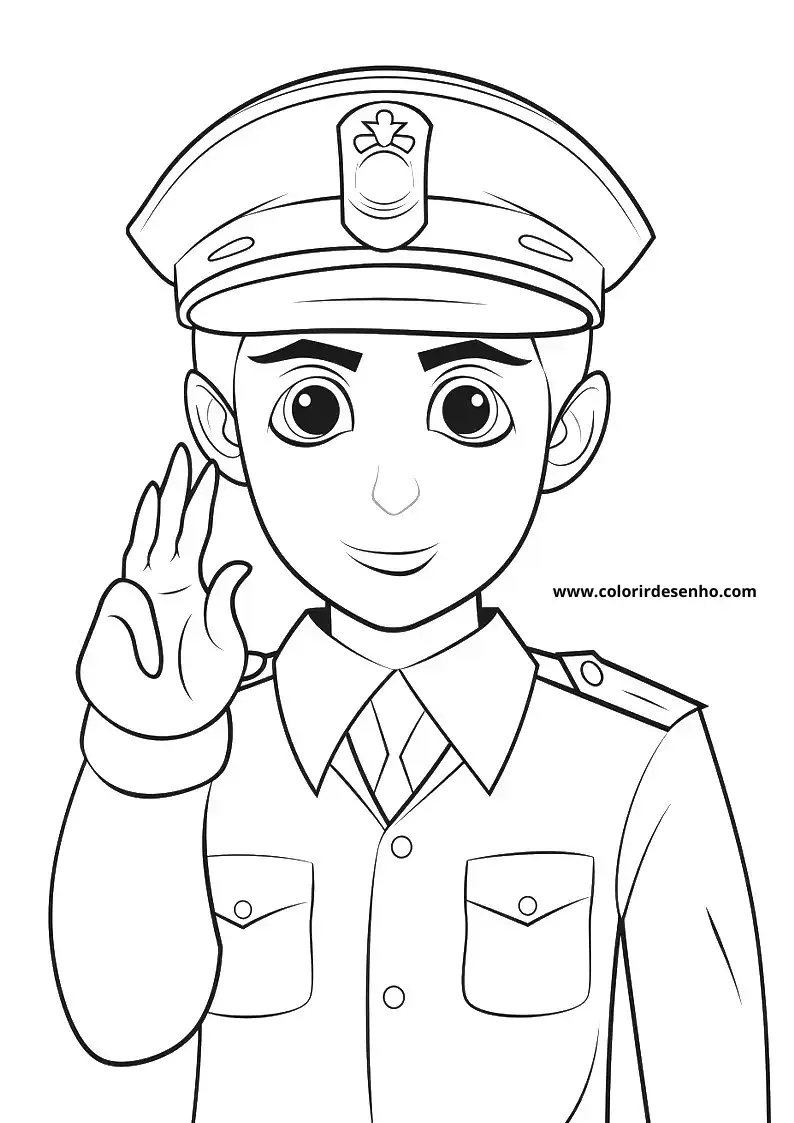 Police Picture Coloring Pages 1