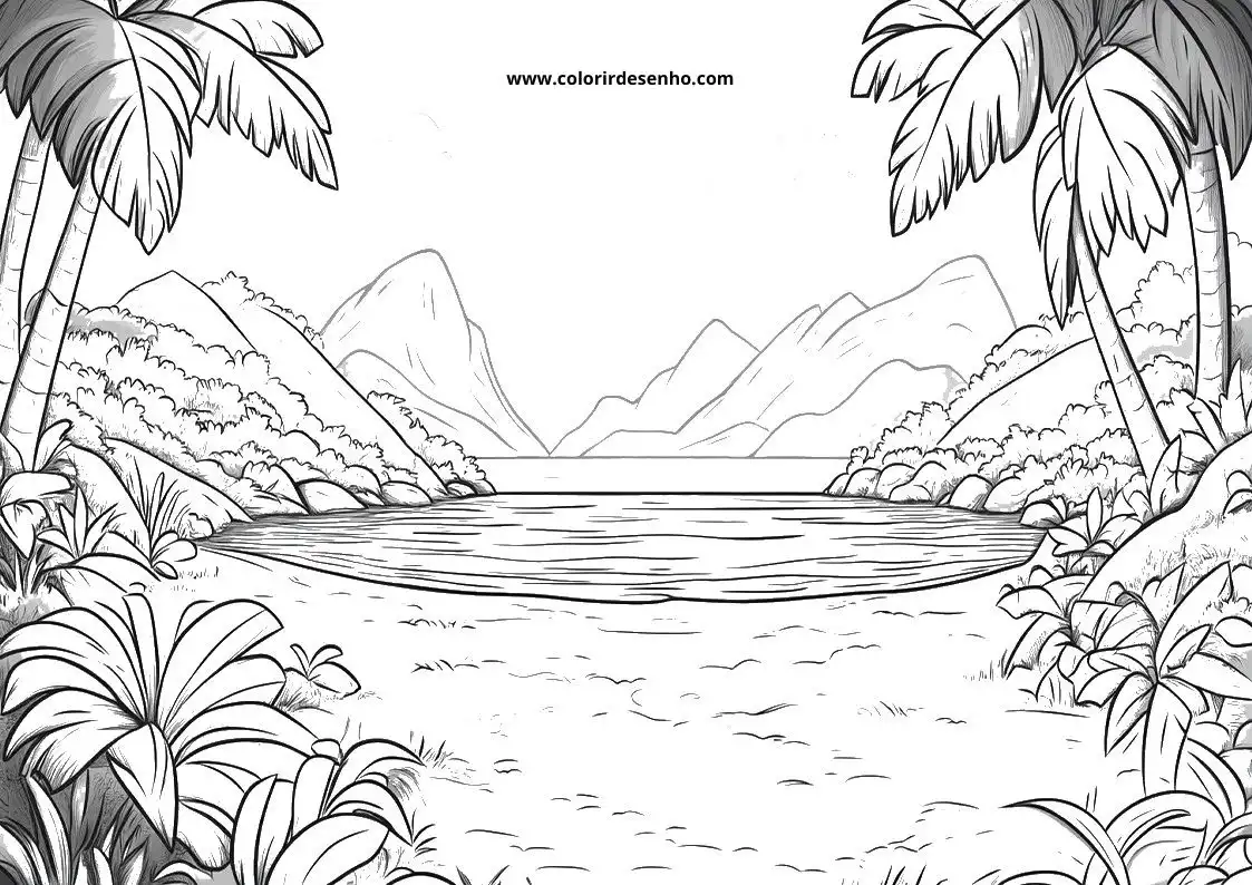 Printable Beach Coloring Pages 1