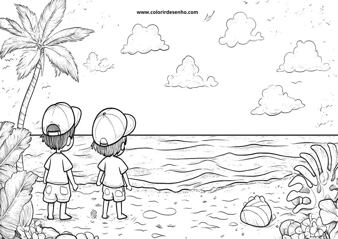 Printable Beach Coloring Pages 3