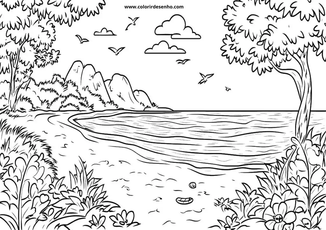 Printable Beach Coloring Pages 6