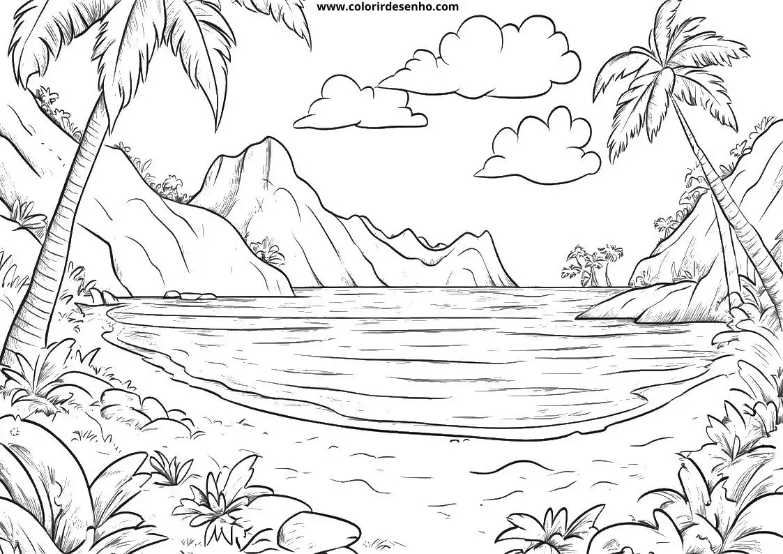 Printable Beach Coloring Pages 7