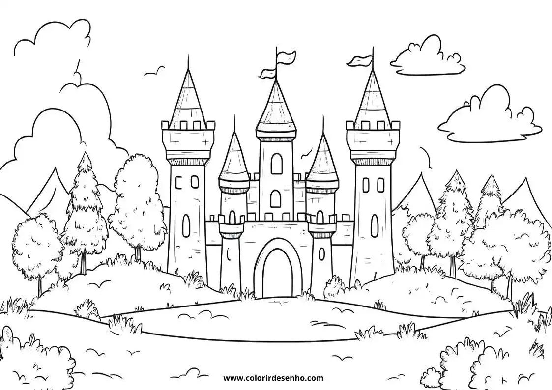 Printable Castle Coloring Pages 10