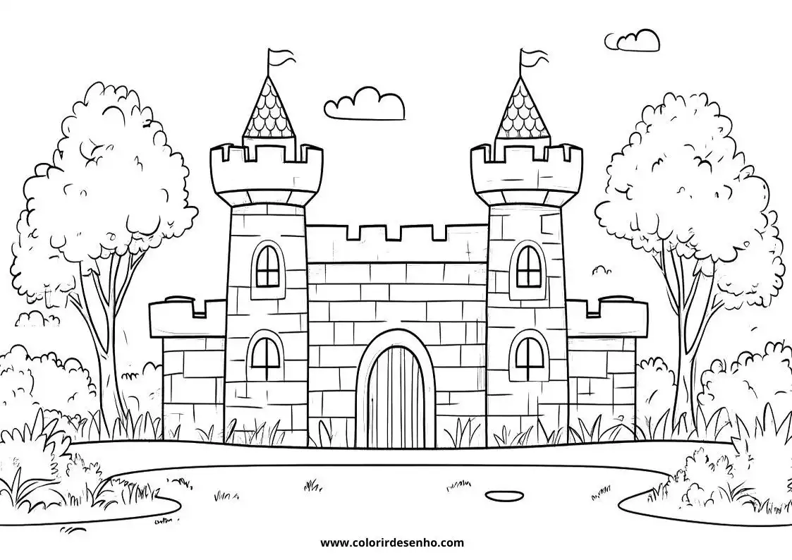 Printable Castle Coloring Pages 11