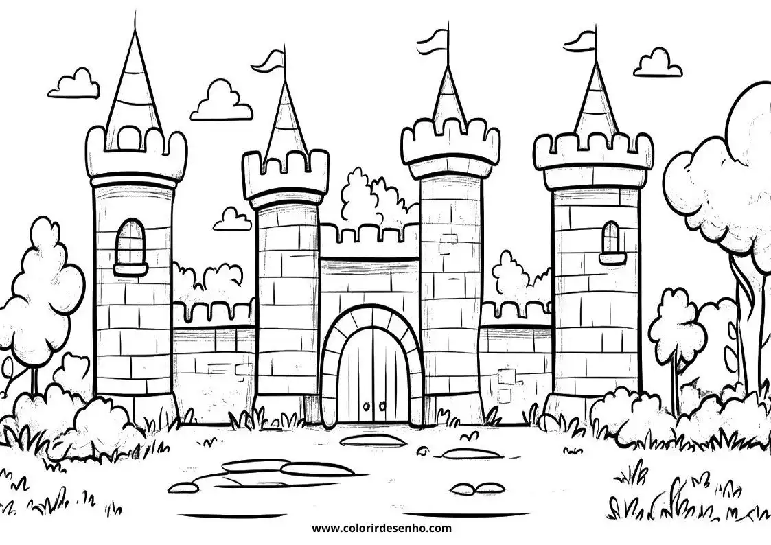 Printable Castle Coloring Pages 4