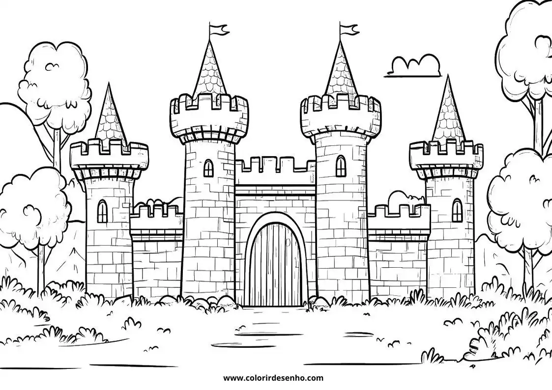Printable Castle Coloring Pages 5