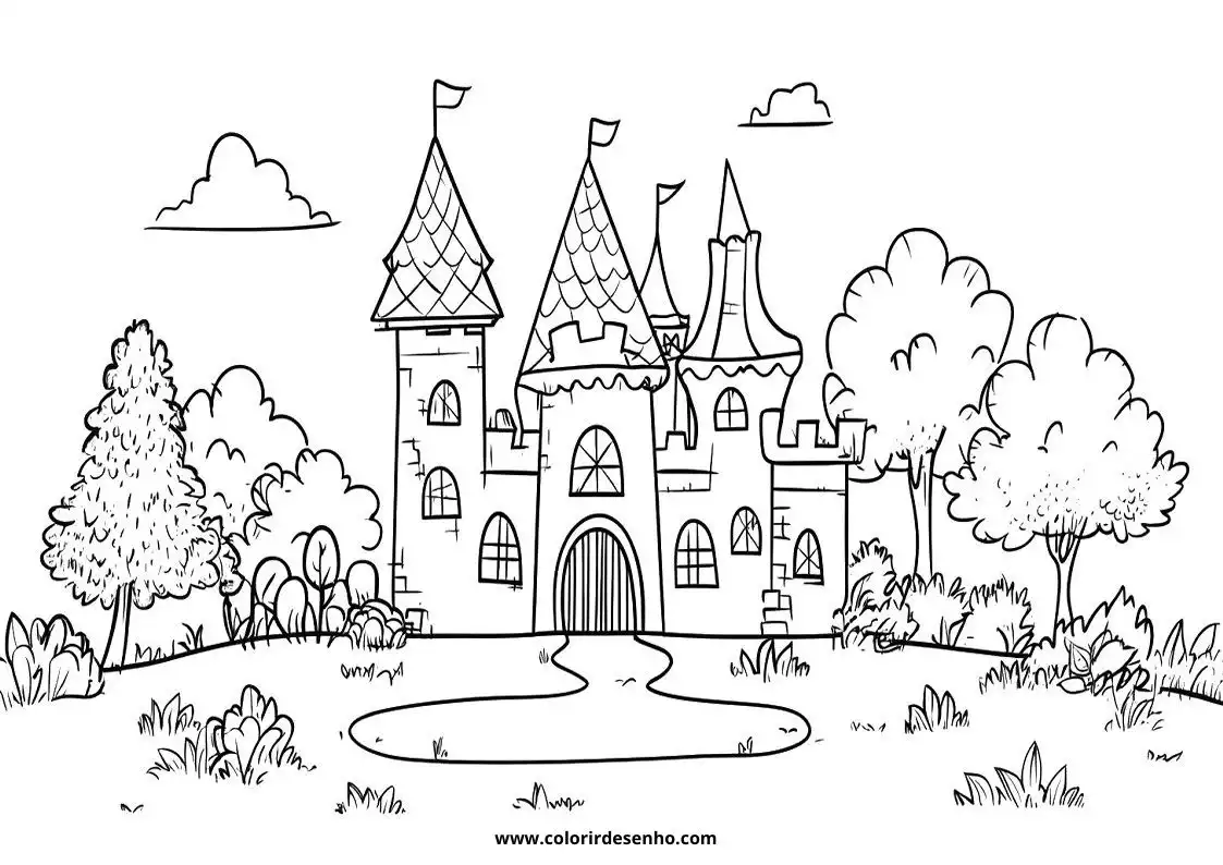 Printable Castle Coloring Pages 6