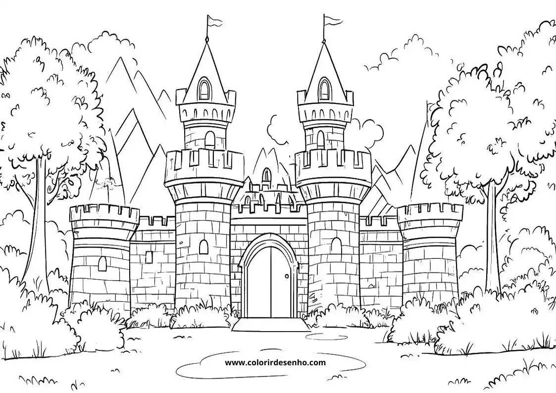 Printable Castle Coloring Pages 7