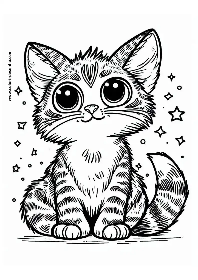 Printable Cats and kittens Coloring Pages 13