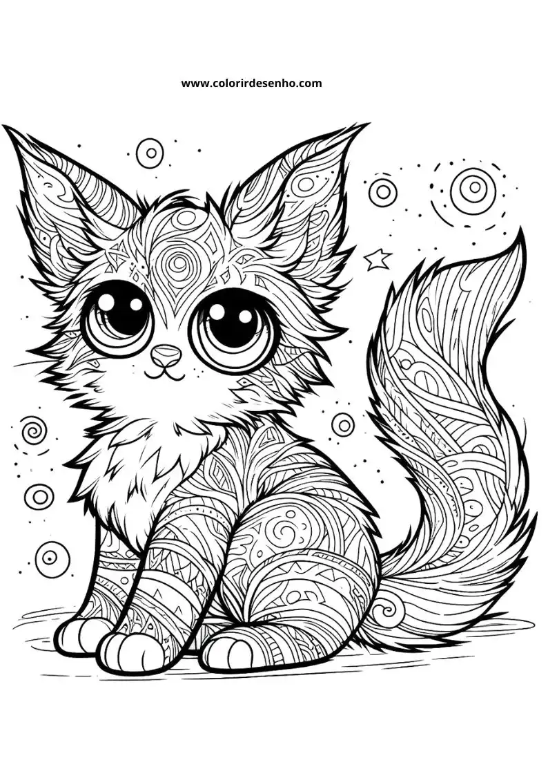 Printable Cats and kittens Coloring Pages 14