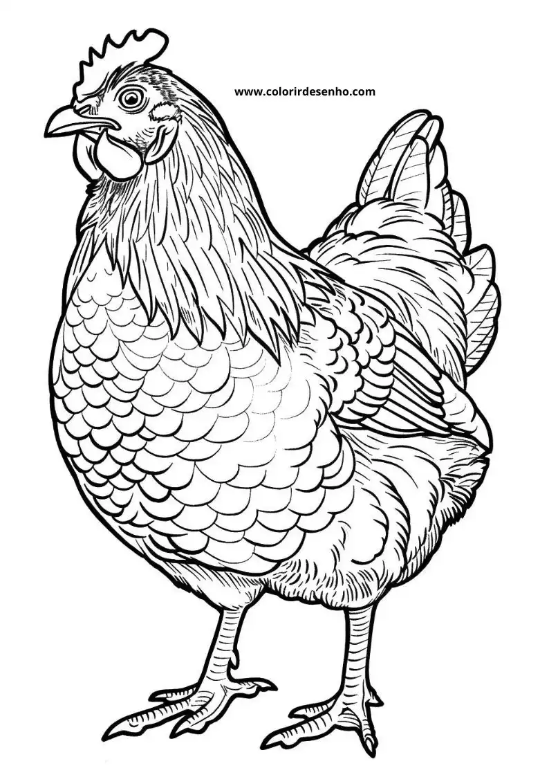 Printable Chicken Coloring Pages 7