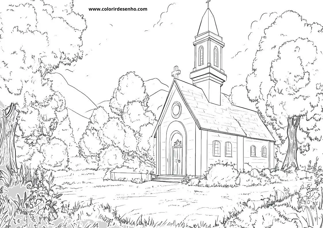 Printable Church Coloring Pages 2