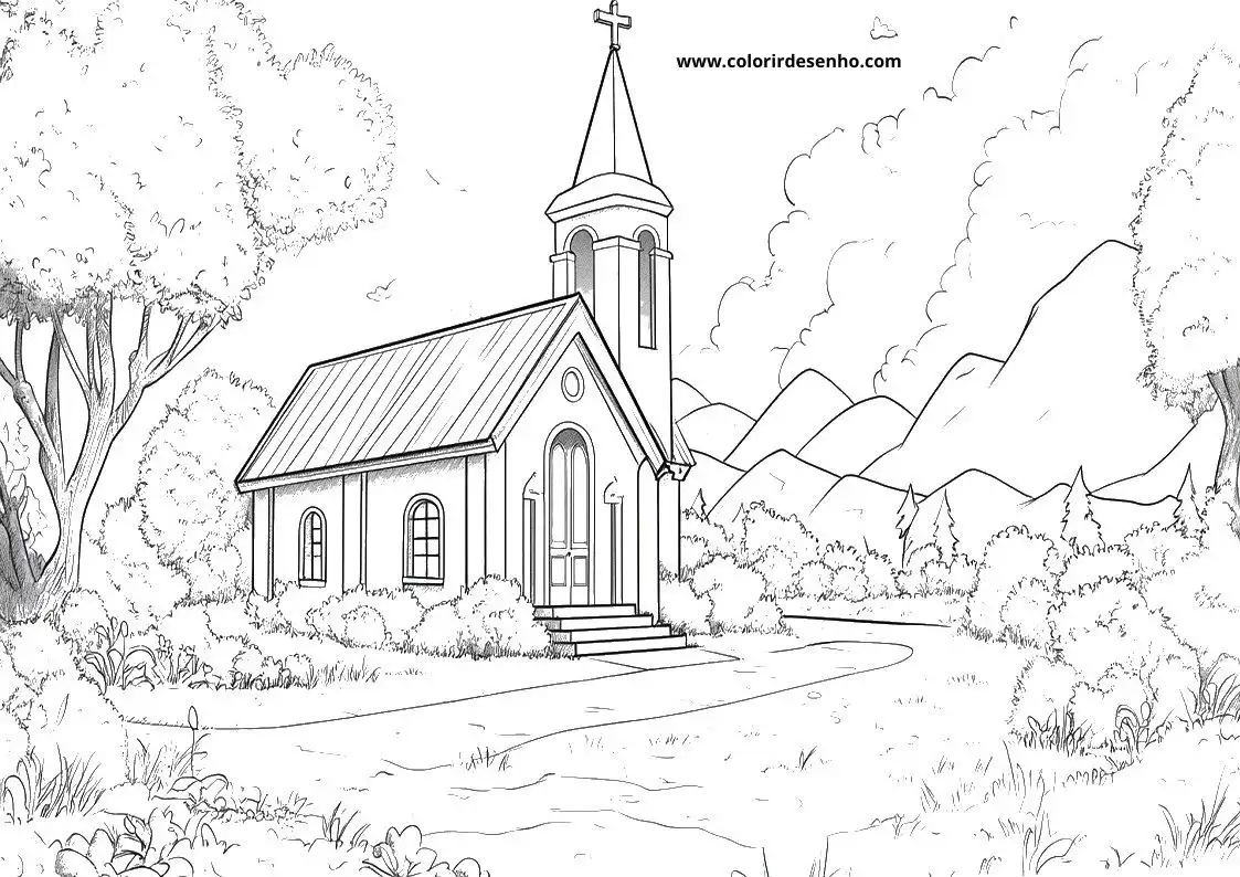 Printable Church Coloring Pages 3