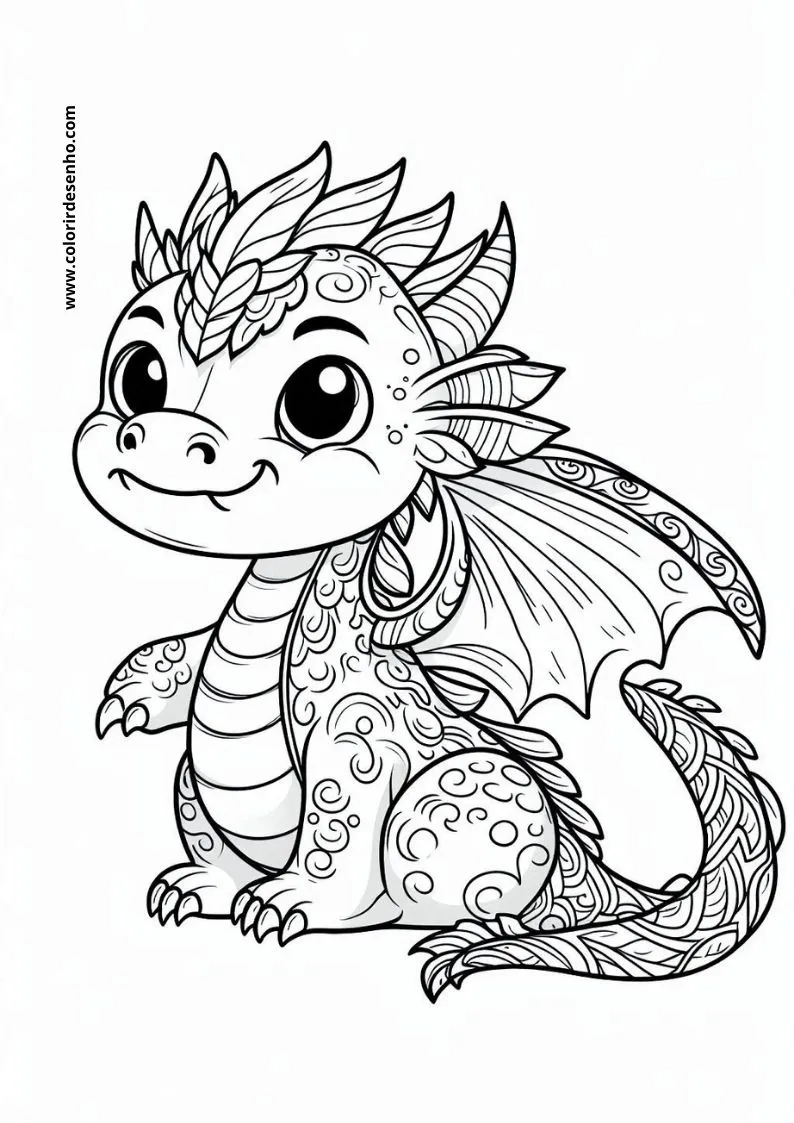 Printable Dragon Coloring Pages 1