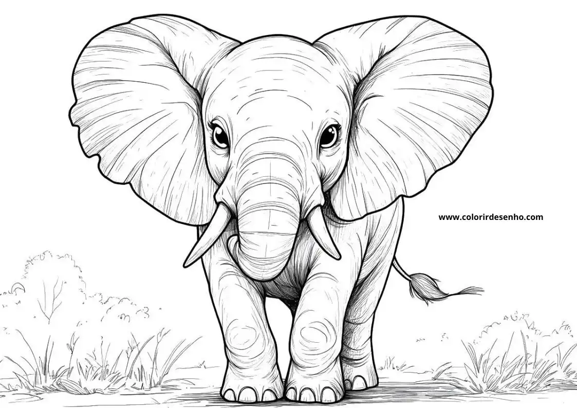 Printable Elephant Coloring Pages 10