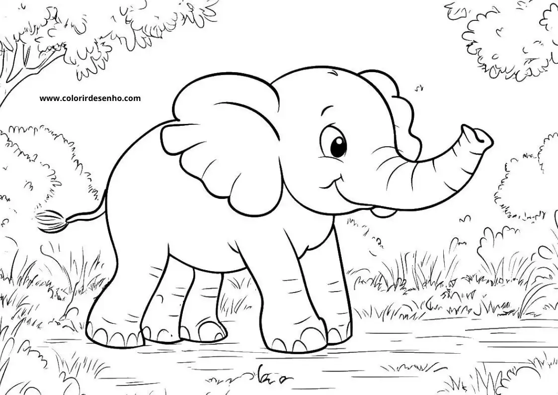Printable Elephant Coloring Pages 14