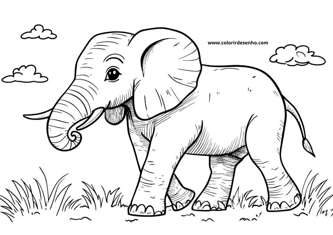 Printable Elephant Coloring Pages 3