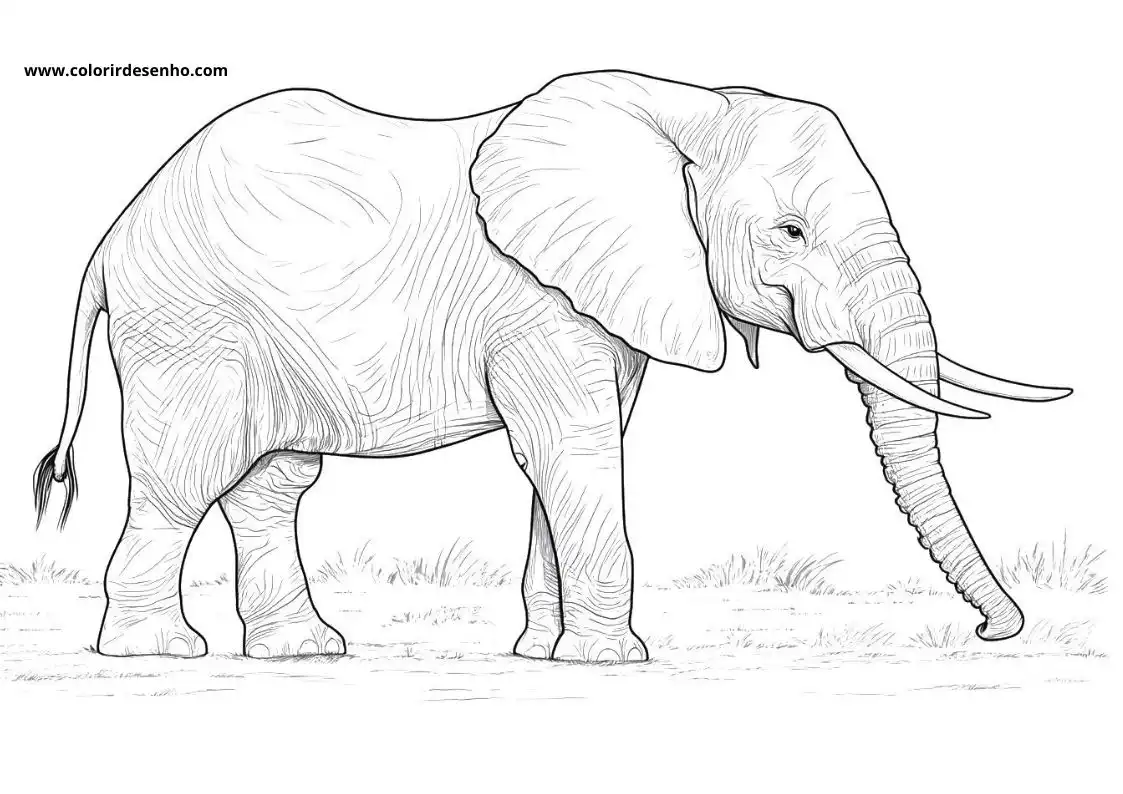 Printable Elephant Coloring Pages 7