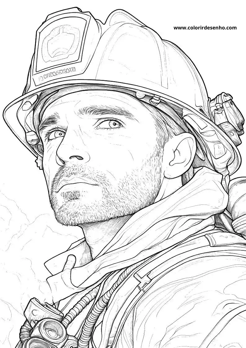 Printable Firefighter Coloring Pages 1