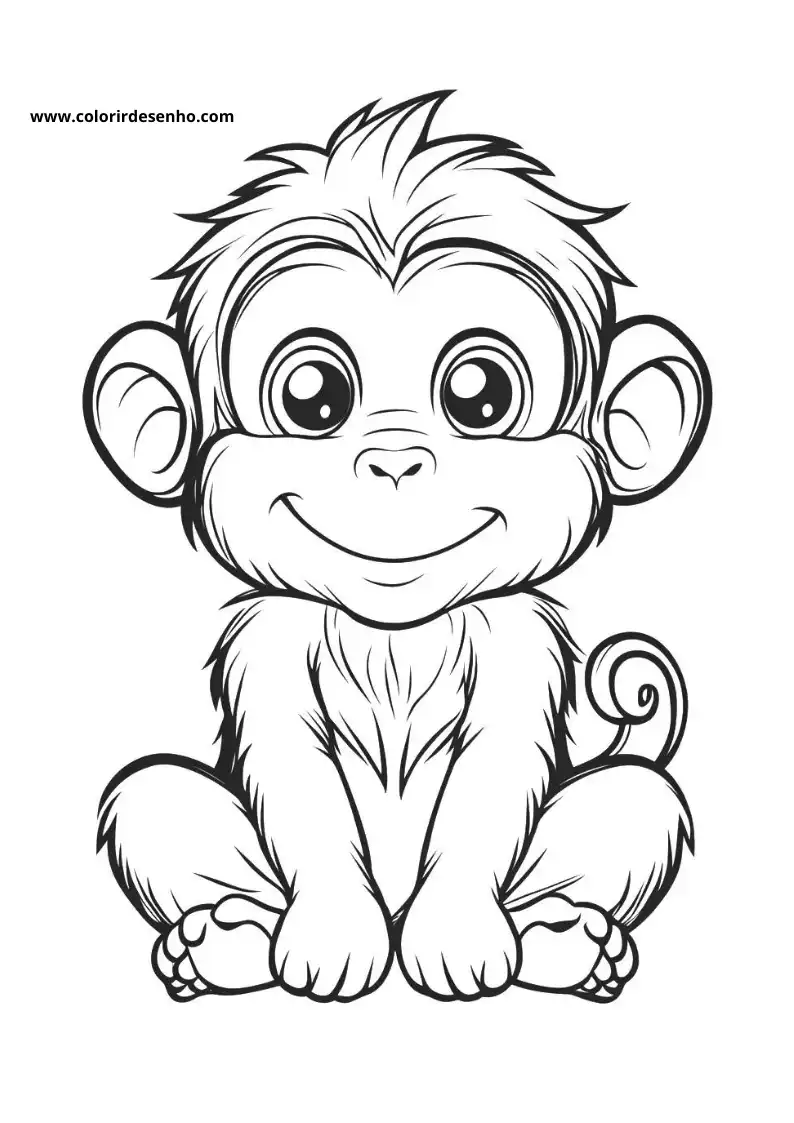 Printable Monkey Coloring Pages 10