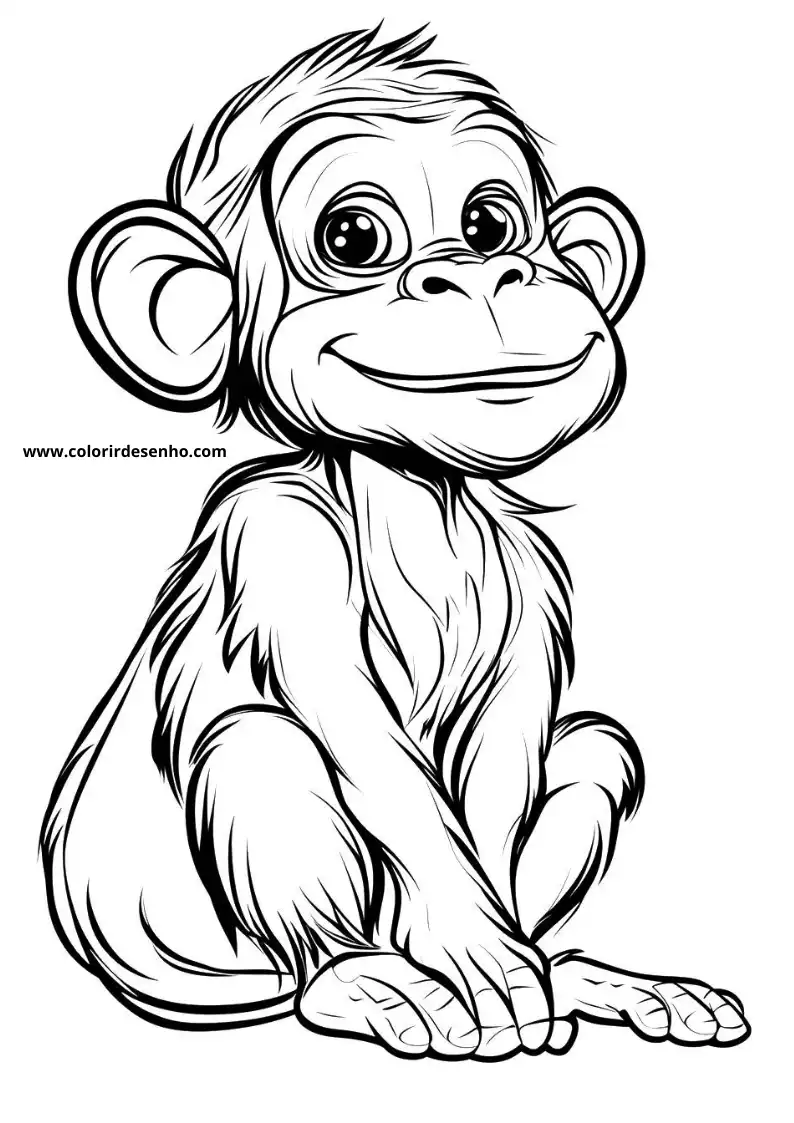 Printable Monkey Coloring Pages 13