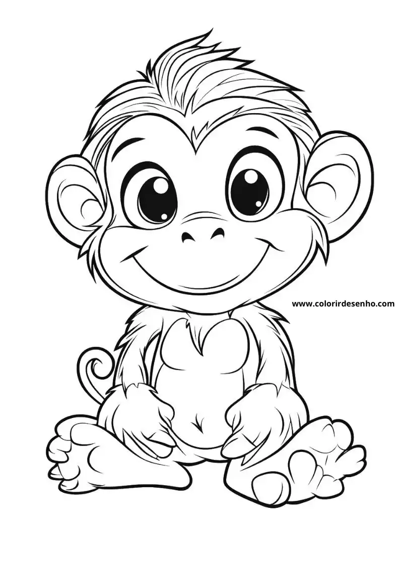 Printable Monkey Coloring Pages 2