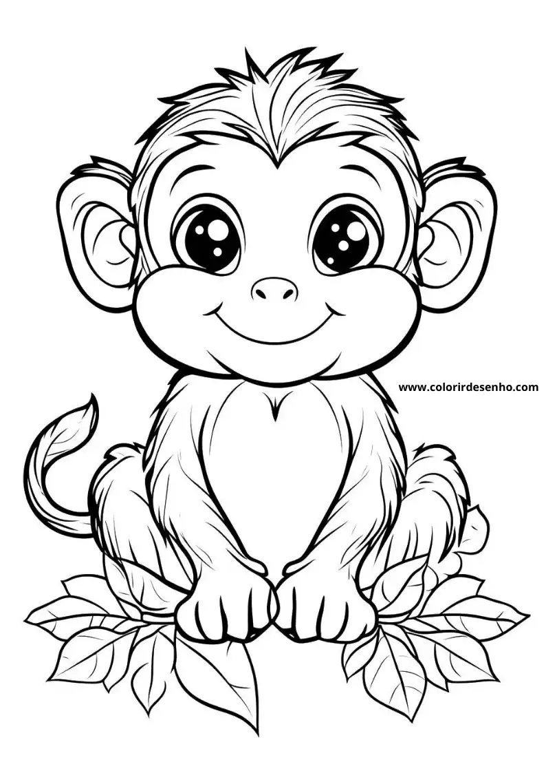 Printable Monkey Coloring Pages 4