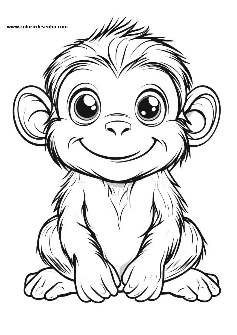 Printable Monkey Coloring Pages 9