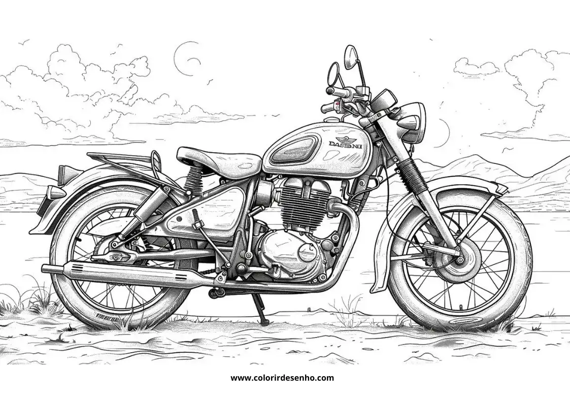 Printable Motorcycle Coloring Pages 12