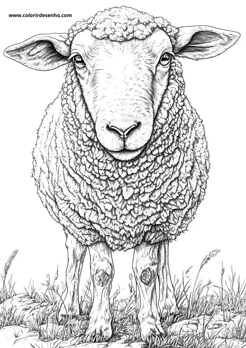 Printable Sheep Coloring Pages 10